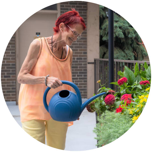 Resident and her younger son at a Ebenezer Senior Living community