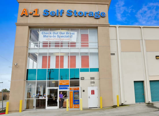 Front entry to A-1 Self Storage in Oakland, California