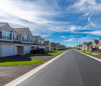 Exterior view of townhomes at Woodland Acres Townhomes in Liverpool, New York