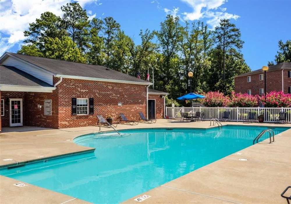 Heated swimming pool at Hidden Creek Village in Fayetteville, North Carolina