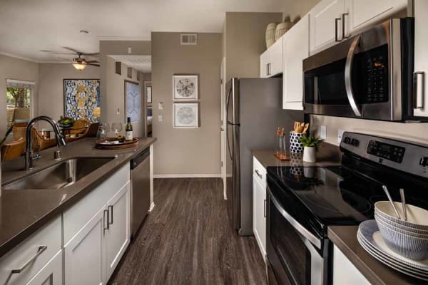 Granite countertops at Castlerock at Sycamore Highlands in Riverside, California