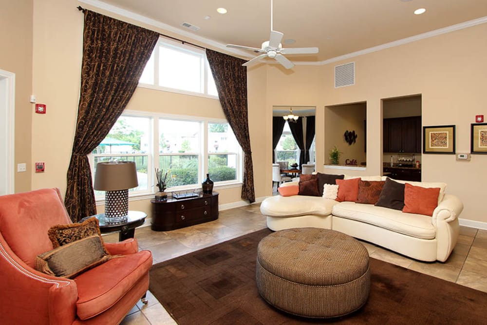 Community common area for resident use at Riverstone Apartments in Bolingbrook, Illinois