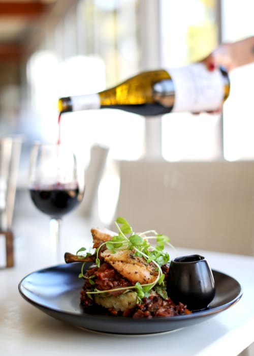 Enjoying wine and dinner at The Dalton in Pflugerville, Texas