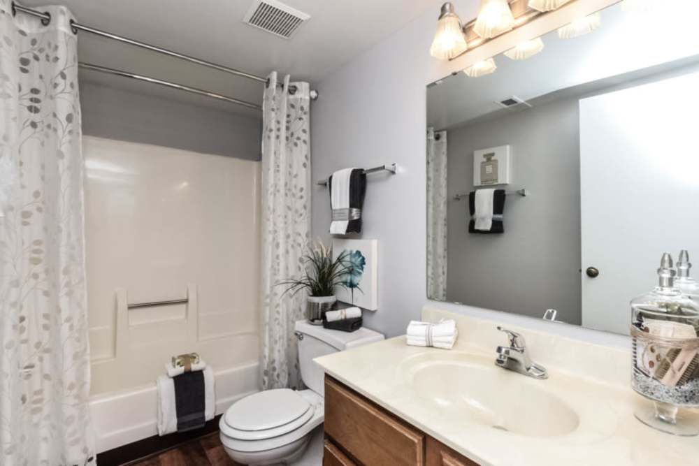 Bathroom with tub at Bonhomme Village in Olivette. MO