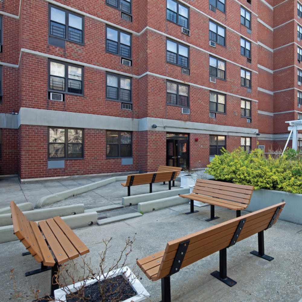 Outdoor seating area at The Caroline in New York, New York