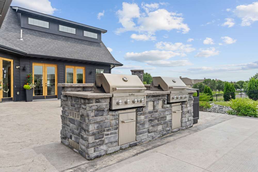 Outdoor grilling station at Mills Creek in Maple Grove, Minnesota