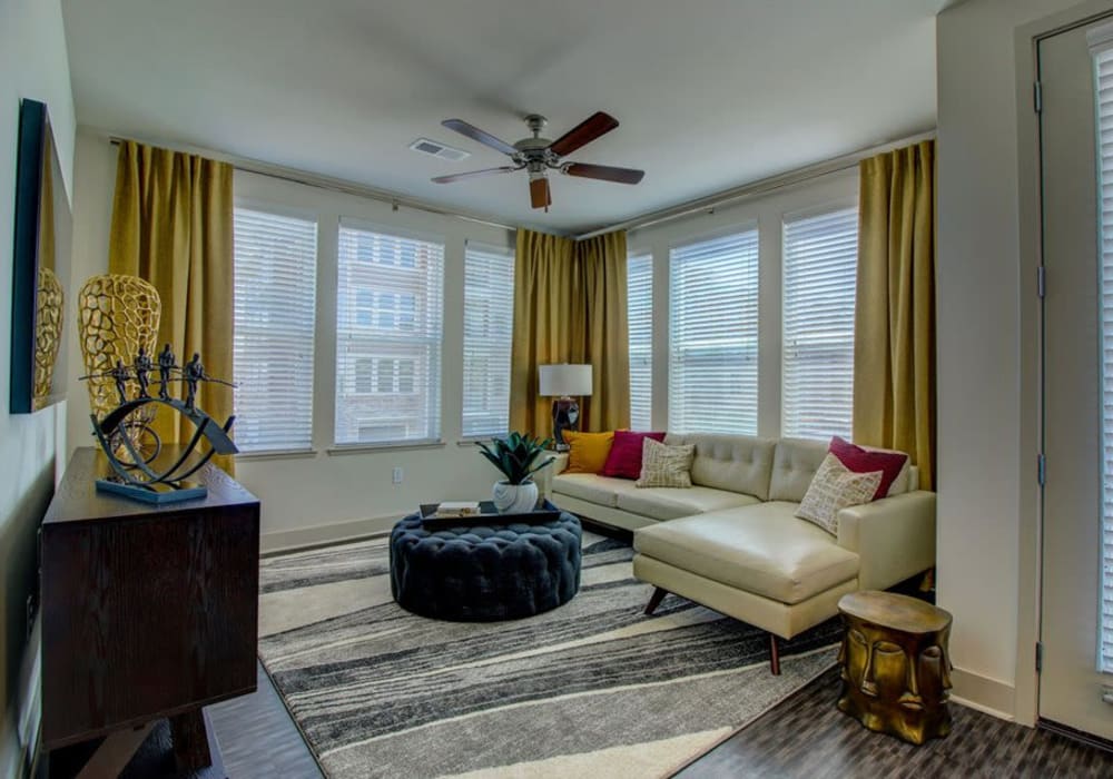 Furnished living room at Altitude 970 in Kansas City, Missouri