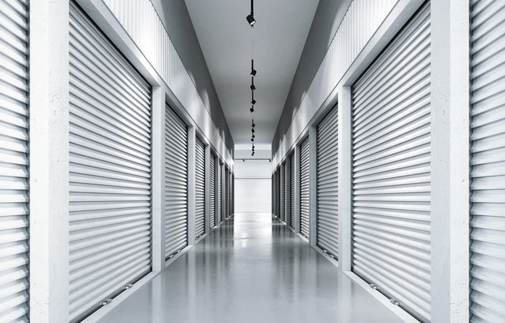 Hallway of units at Prime Storage in Brooklyn, New York
