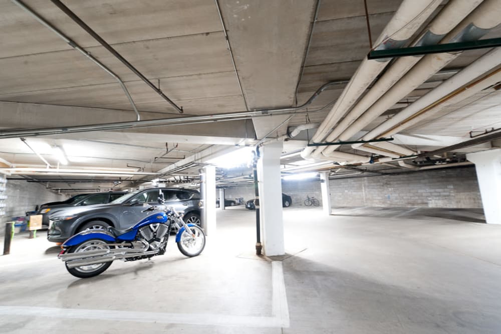 Heated underground parking at Pointe West Apartment Homes in West Des Moines, Iowa