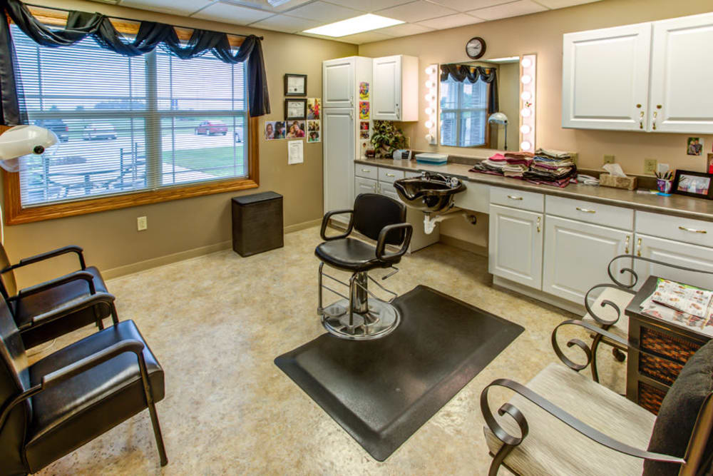 Resident hair salon at Addington Place of Carroll in Carroll, Iowa.