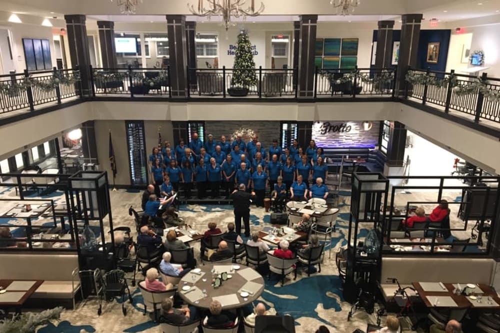 Overhead view of the staff photo at Blossom Ridge in Oakland Charter Township, Michigan