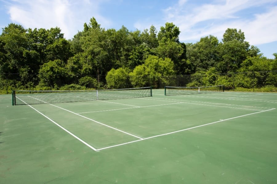 Tennis court at Abbotts Run in Alexandria, Virginia.