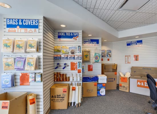 Packing and moving supplies at A-1 Self Storage in Santa Ana, California