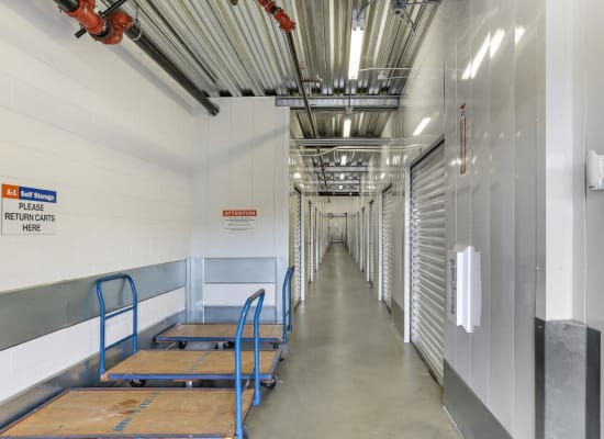 Indoor storage at A-1 Self Storage in San Juan Capistrano, California