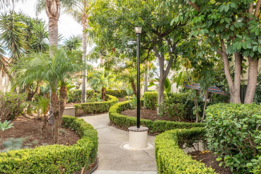 Paved walkway outside at North Pointe Villas in La Habra, California