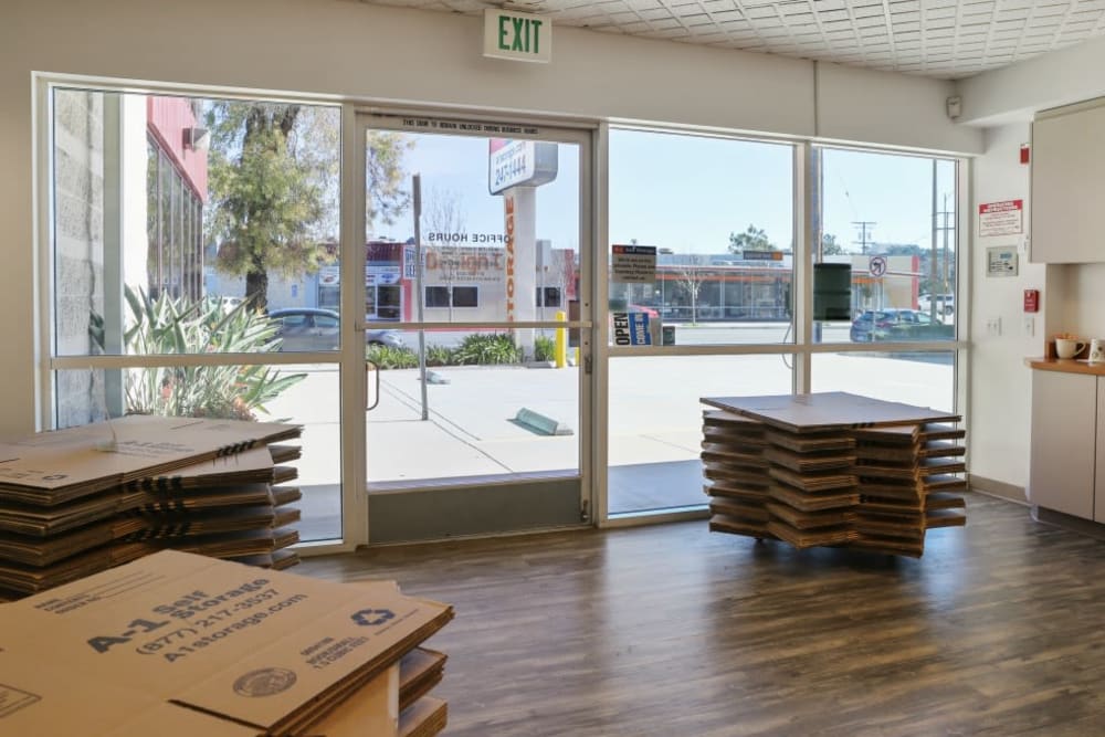 Inside the office at A-1 Self Storage in Glendale, California
