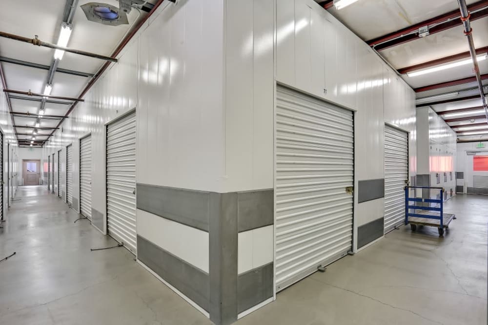 Indoor storage units at A-1 Self Storage in Huntington Beach, California