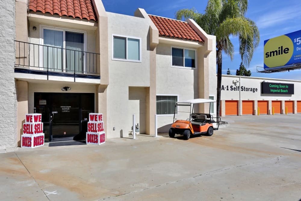 The front entrance to A-1 Self Storage in San Diego, California