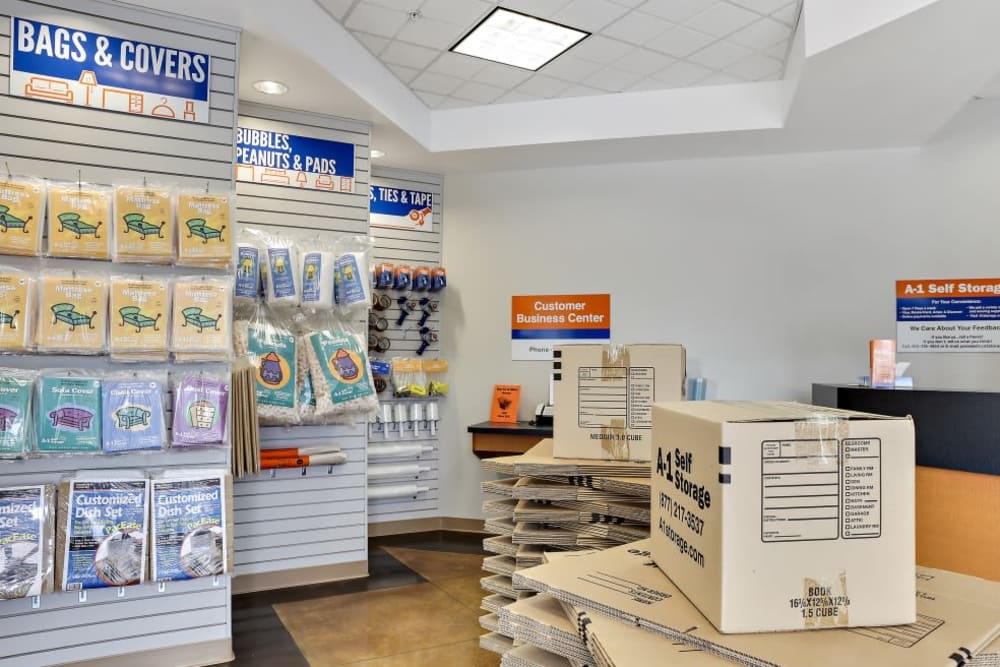 Packing and moving supplies available at A-1 Self Storage in San Jose, California