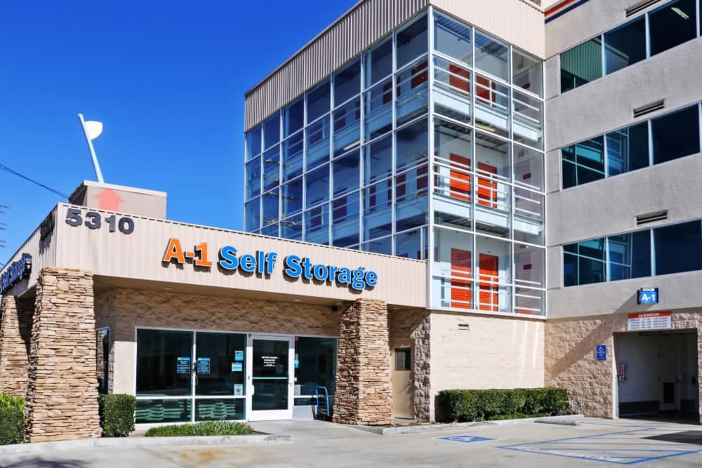 The entrance to A-1 Self Storage in North Hollywood, California
