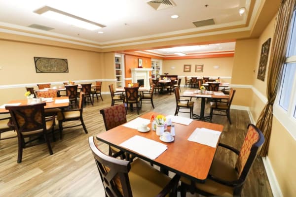 Elegant dining room at The Crossings at Ironbridge in Chester, Virginia