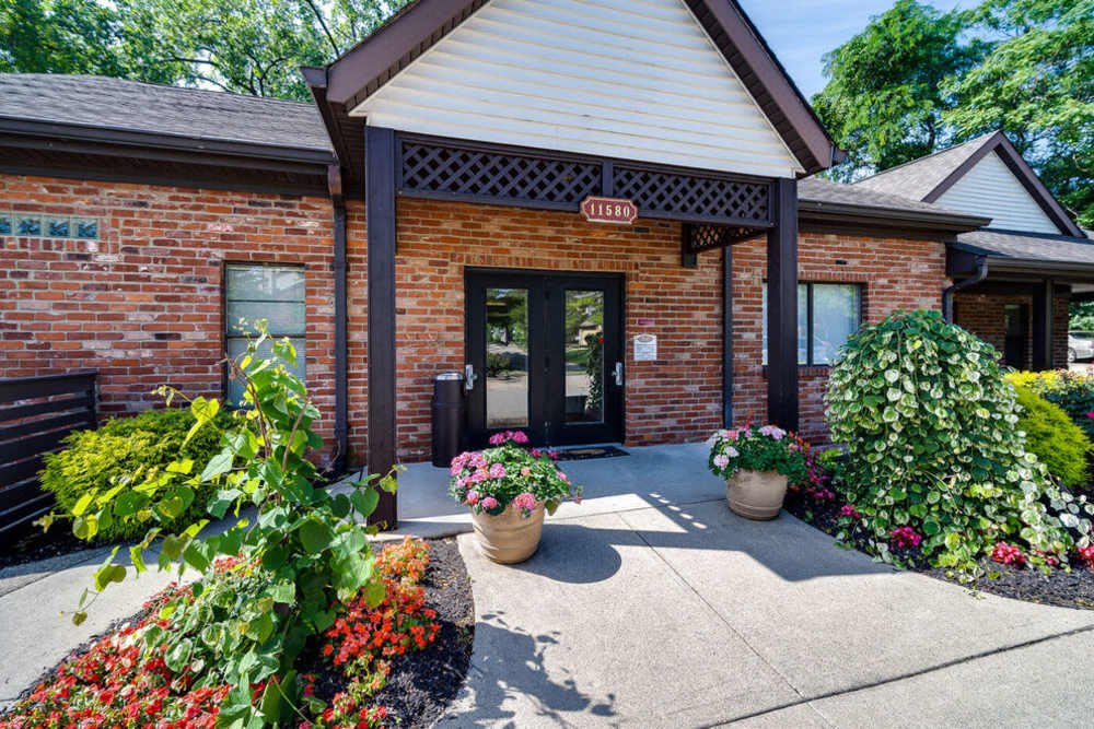 Clubhouse entrance at Carriage Court in Cincinnati, Ohio