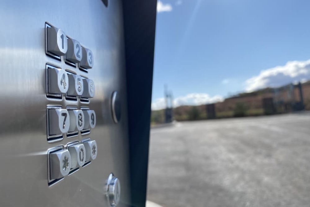 Keypad entry at B Street Self Storage in Forest Grove, Oregon