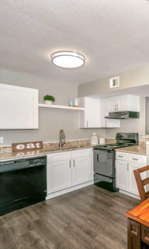 Open floor plan kitchen at Rivercrest in Waco, Texas