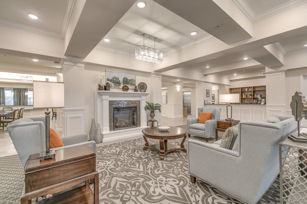 Seating in the lobby at Harmony at Victory Station in Murfreesboro, Tennessee