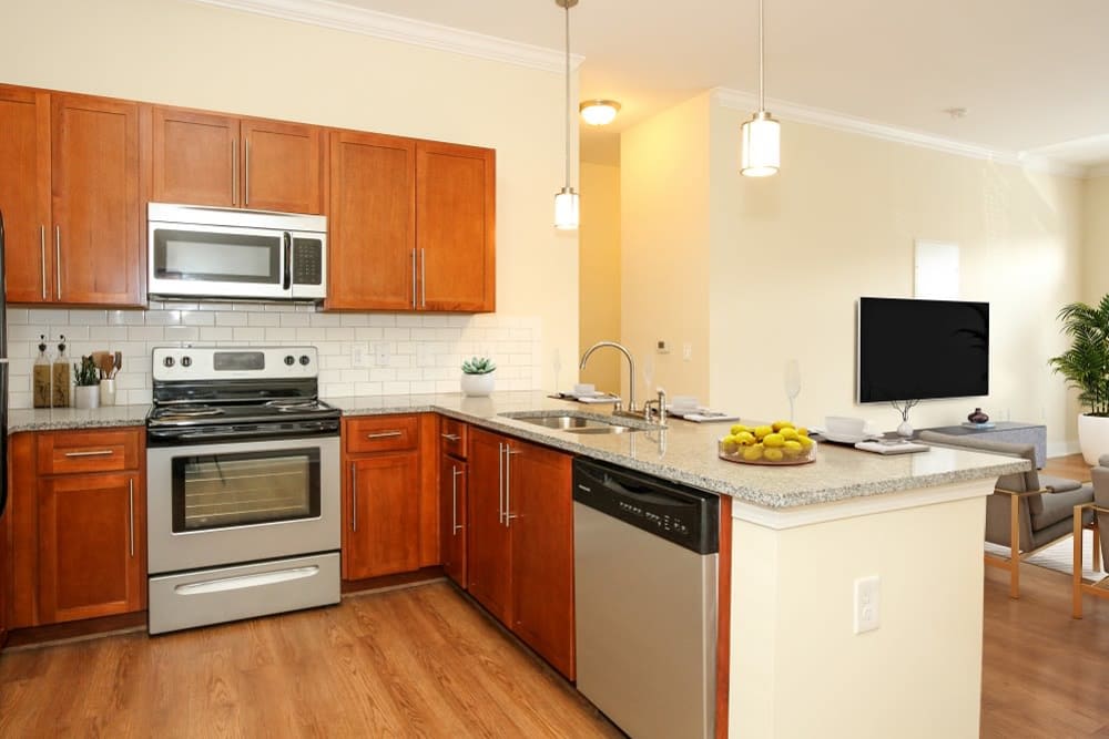 Model kitchen at Morehead West in Charlotte, North Carolina
