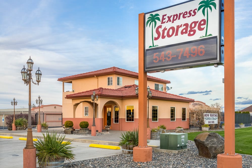 Entrance at Express Storage in Pasco, Washington.