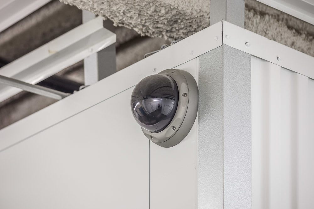 Security camera at Metro Heated Storage in Seattle, Washington.