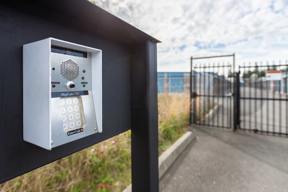 Security keypad at Lynden Heated Self Storage in Lynden, Washington.