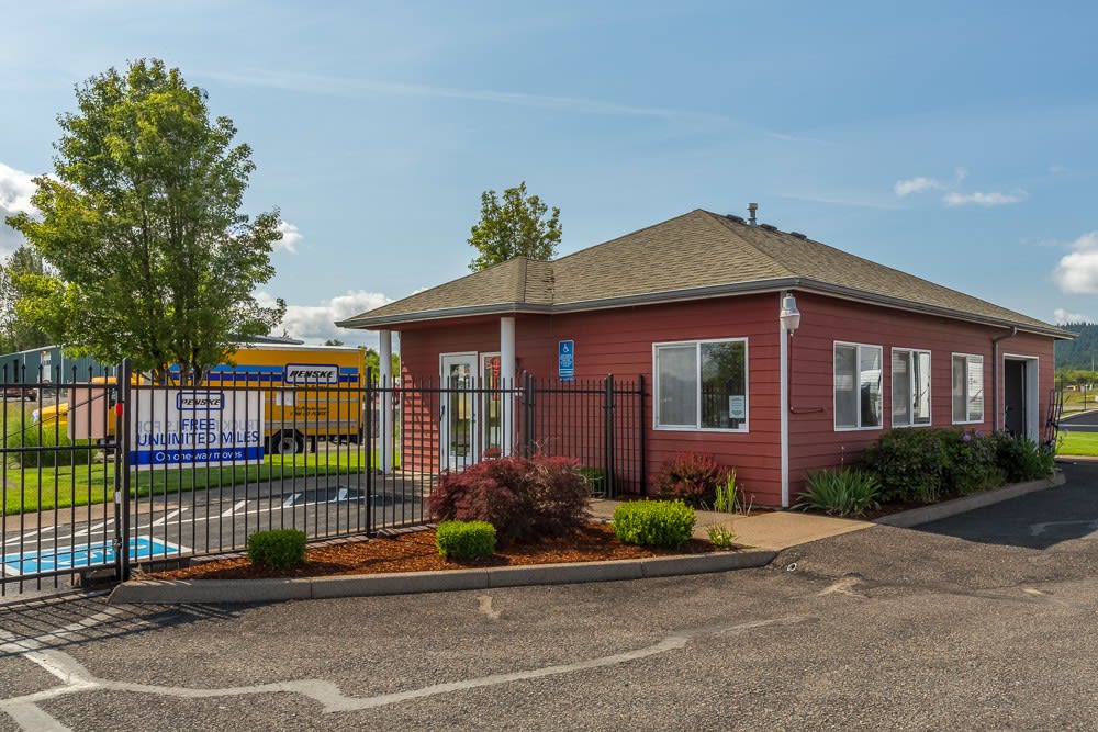 Entrance at Philomath Self Storage in Philomath, Oregon.