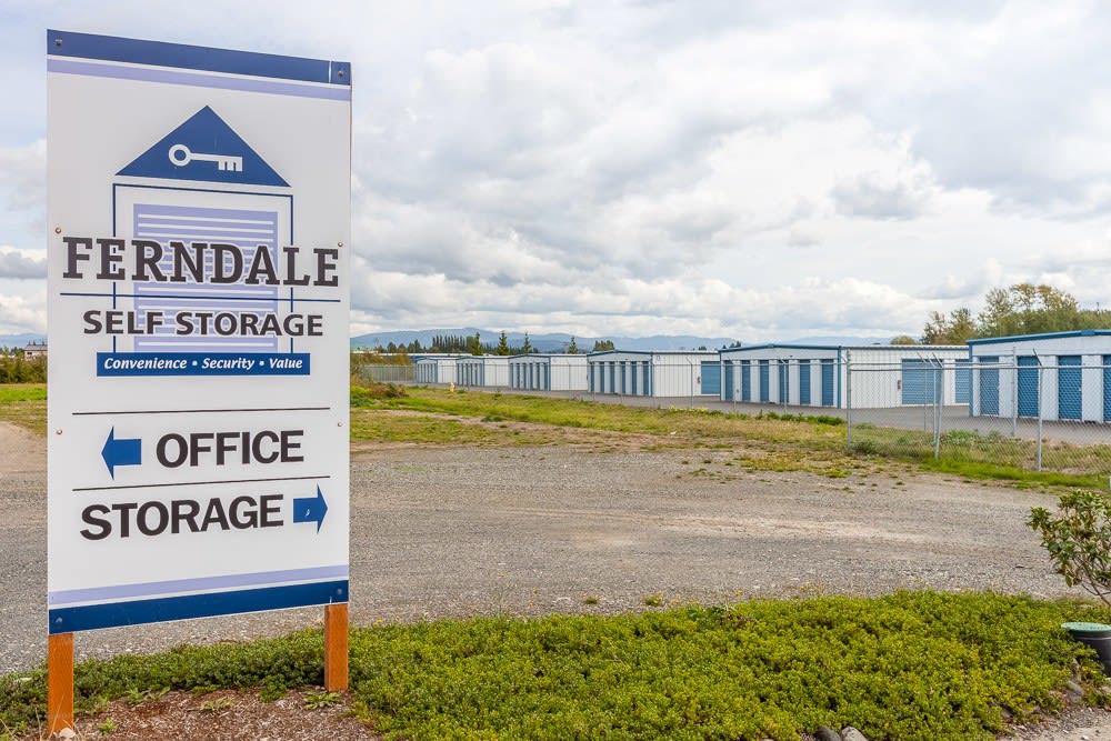 Entrance at Ferndale Self Storage in Ferndale, Washington.
