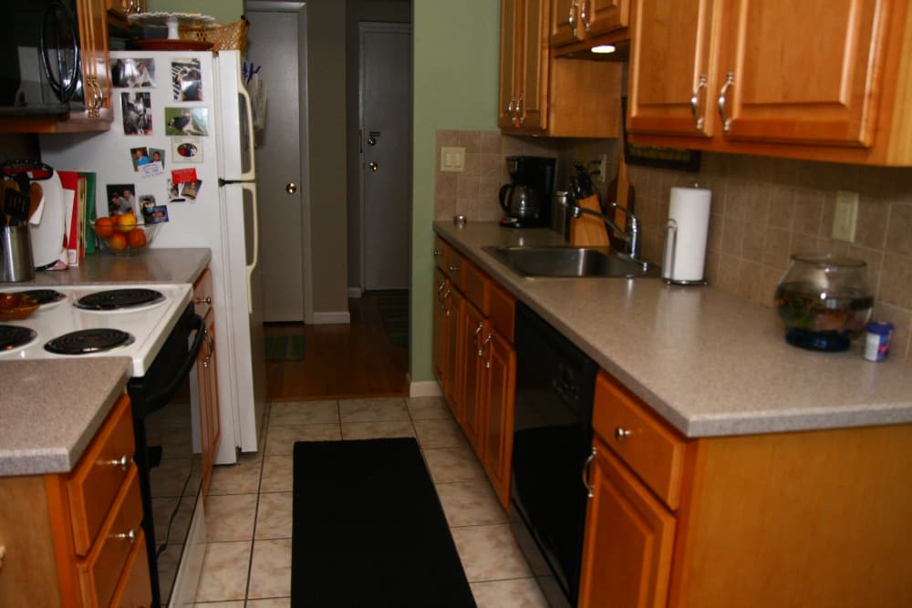 Kitchen at Ocean Harbor Apartments in Belmar, New Jersey