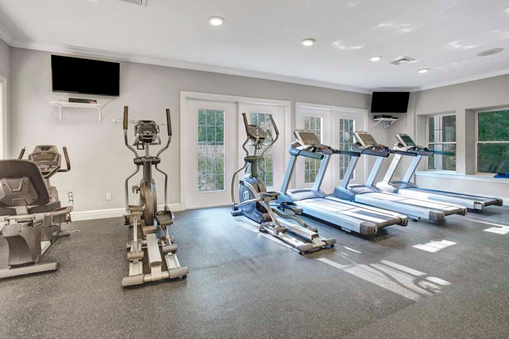 Treadmills and exercise bikes at The Henry in Pomona, New York