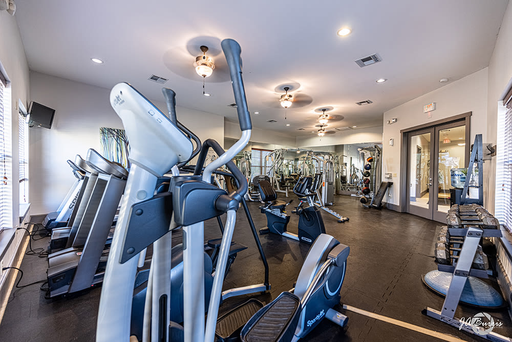 Well-equipped fitness center at Blue Ridge in Midland, Texas