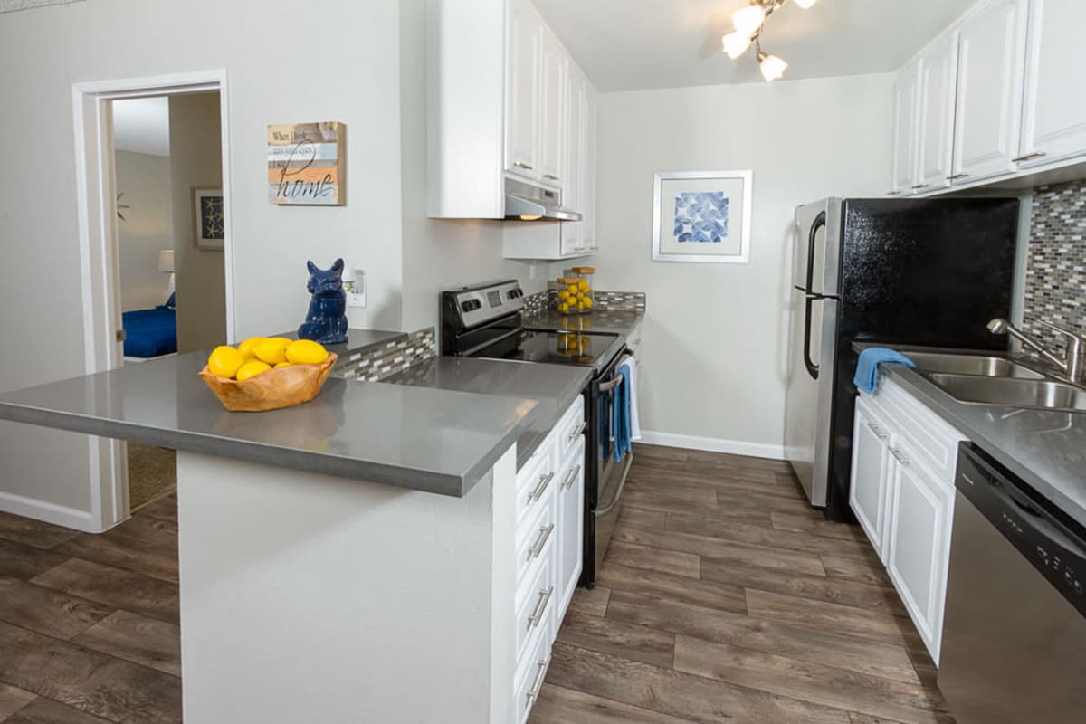 An apartment kitchen at Park Regency Club Apartments in Downey, California
