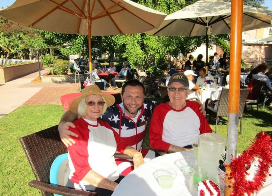 Residents enjoying an outdoor event at Gables of Ojai in Ojai, California