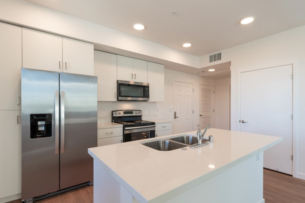 Double doors Refrigerator in the kitchen at Eight Mile House in Stockton, California 