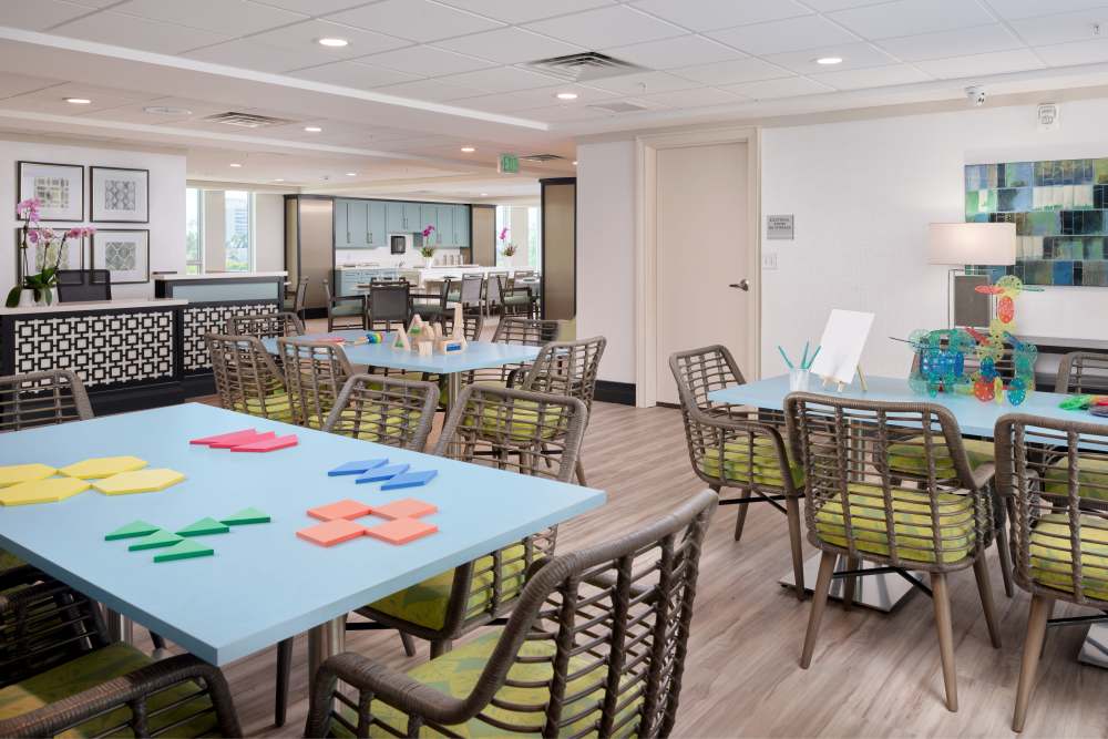 Activity area for residents at The Barclay at ParkSquare in Aventura, Florida