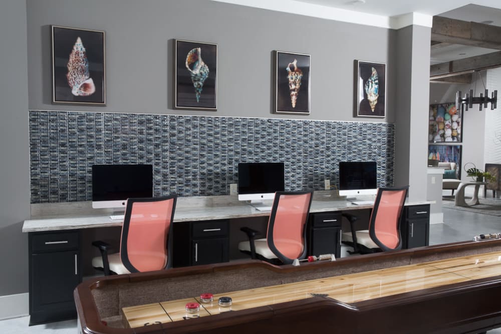 Computers for resident use in the clubhouse at Ansley Commons Apartment Homes in Ladson, South Carolina