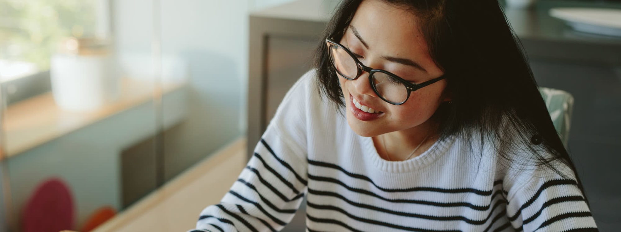 Student studying at Hawks Ridge in Iowa City, Iowa