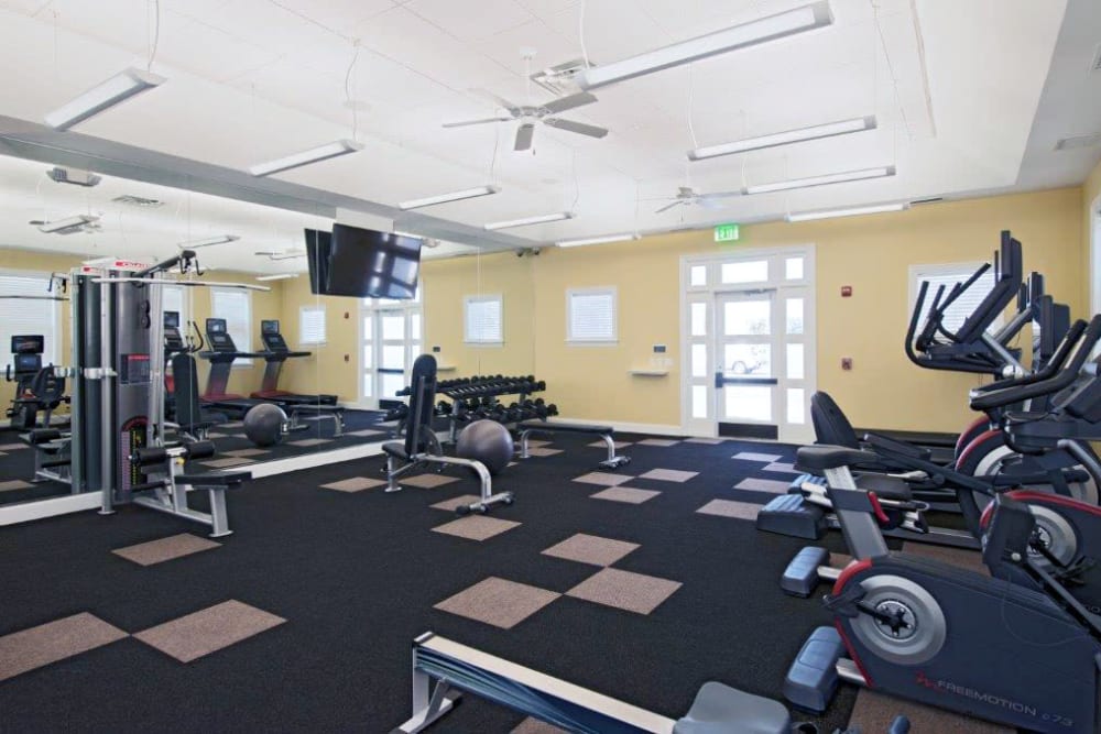 Fitness center at The Apartments at Spence Crossing, Virginia Beach, Virginia