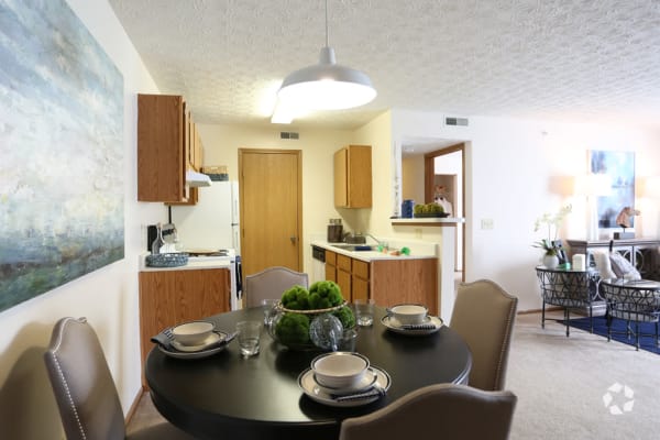 Dining room and kitchen at Enclave at Albany Park in Westerville, Ohio