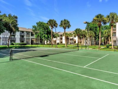 The tennis court at The Braxton in Palm Bay, Florida