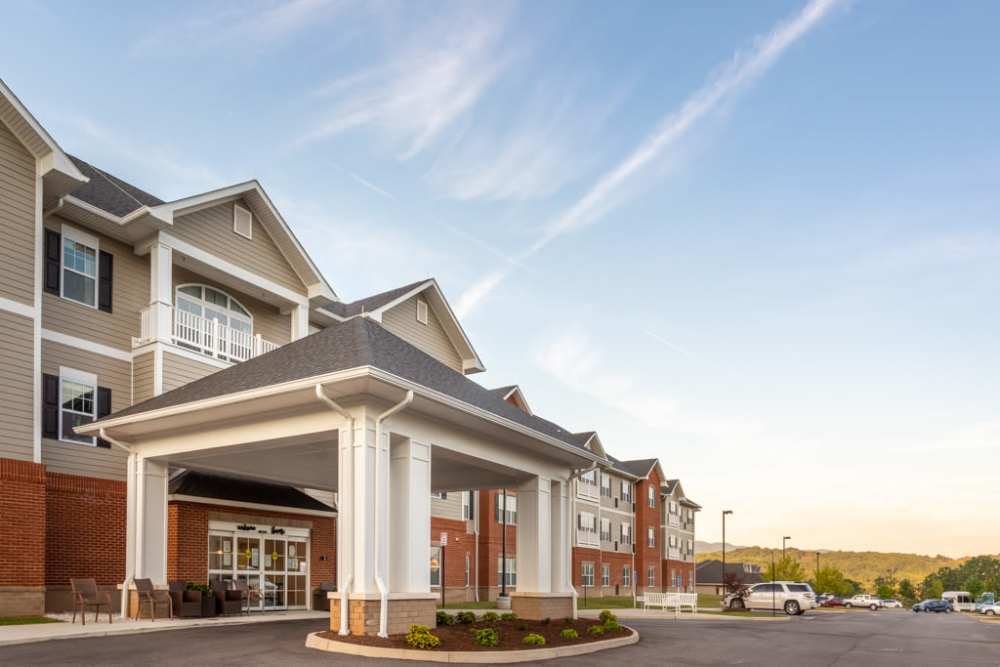 Exterior entrance at The Harmony Collection at Roanoke - Assisted Living in Roanoke, Virginia