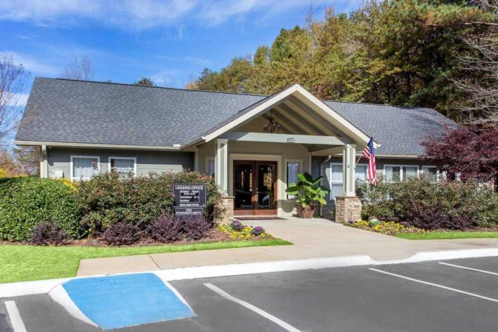 Entry of community at Arbors at Fairview Apartments in Simpsonville, South Carolina