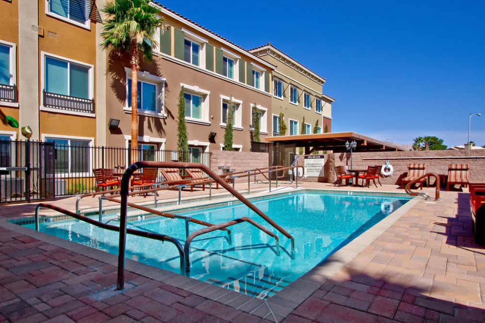 Modern swimming pool at Acapella in Las Vegas, Nevada
